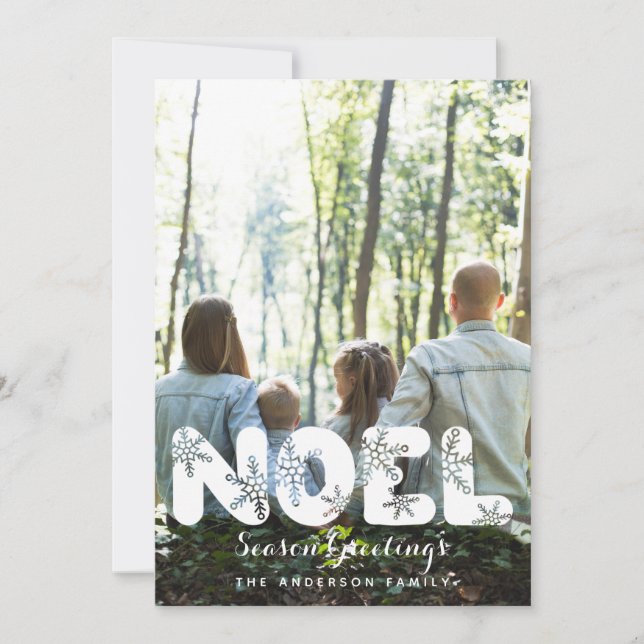 Weihnachten Snowflakes Foto Ferienkarte (Vorderseite)