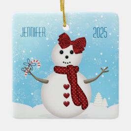 Weihnachten Snowgirl Keramikornament