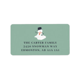 Weihnachten Snowman Holiday Funny Niedlich Modern Adressaufkleber