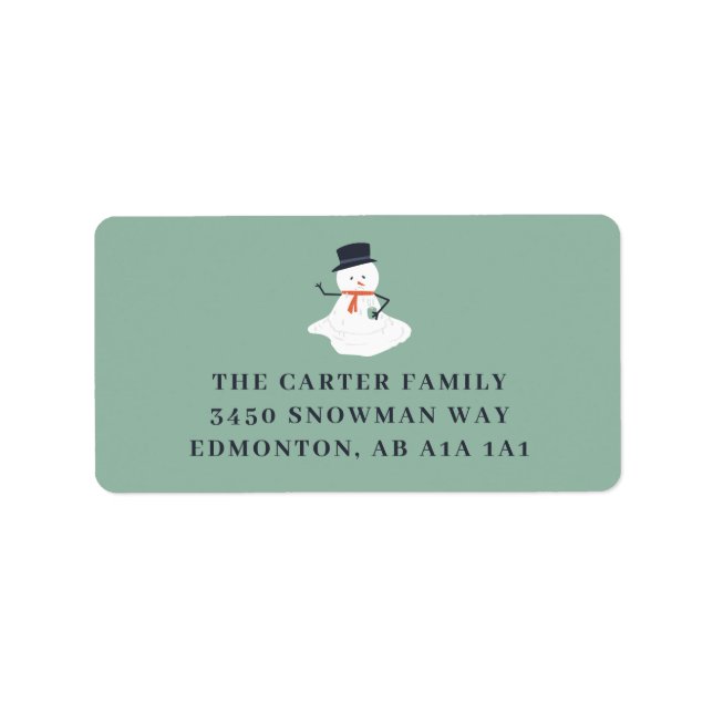 Weihnachten Snowman Holiday Funny Niedlich Modern Adressaufkleber (Vorne)