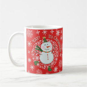 Weihnachten Snowman Holiday Schneeflocken Kaffeetasse