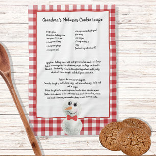 Weihnachten Snowman Rezept Keepake Rot Kariert Geschirrtuch