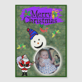 Weihnachten & Snowman Weihnachten fotografieren Magnetkarte