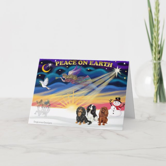 Weihnachten Sonnenaufgang - Kavalier King Charles  (Vorderseite)