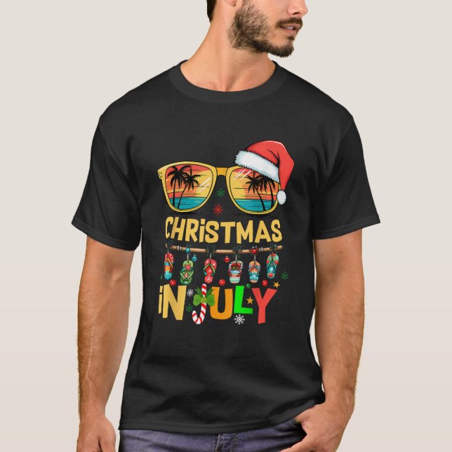 Weihnachten Sonnenbrillen Weihnachten im Juli Männ T-Shirt (Vorderseite)