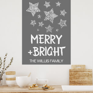 Weihnachten Sparkle Stars fröhlich heller Familien Poster