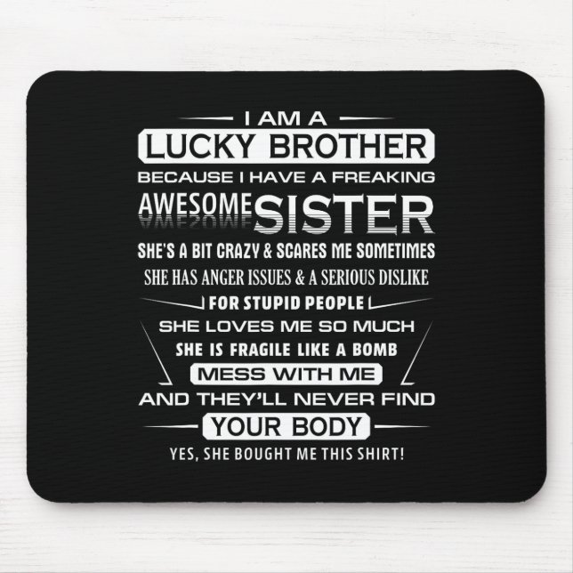 Weihnachten Spaß für Bruder von Schwester Ich bin  Mousepad (Vorne)