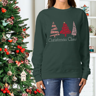 Weihnachten Spaß Pink Xmas Bäume Sweatshirt