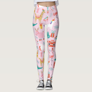 Weihnachten Spaß: Tiernahtloses Muster. Leggings