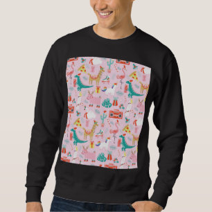 Weihnachten Spaß: Tiernahtloses Muster. Sweatshirt