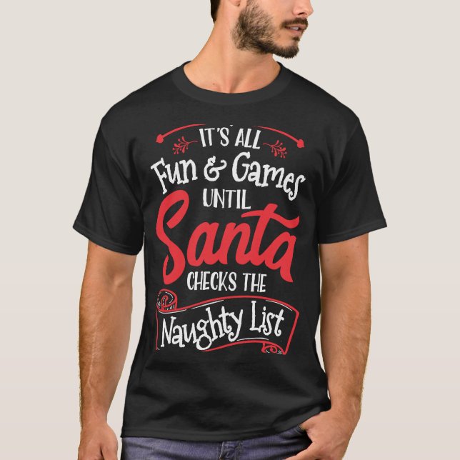 Weihnachten Spaß und Spiele Bis Weihnachten Karo N T-Shirt (Vorderseite)
