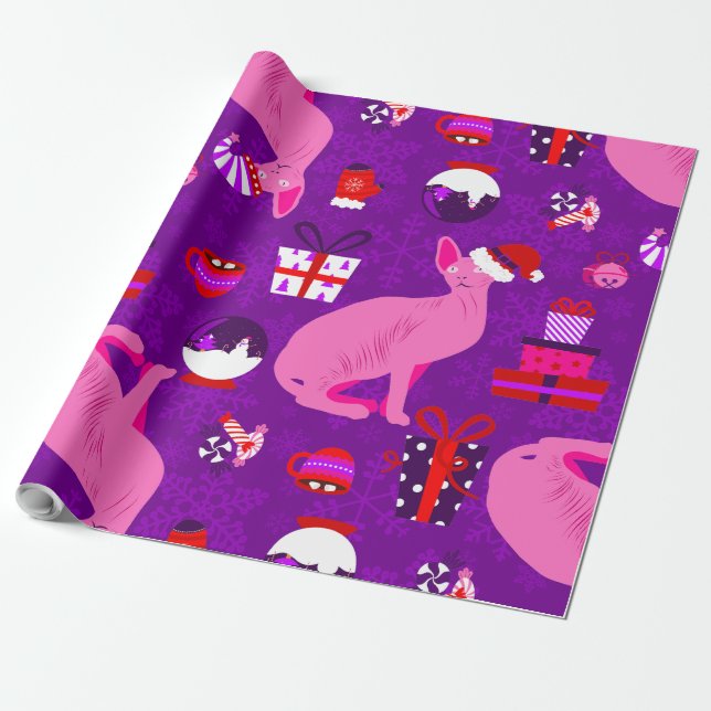 Weihnachten-Sphynx Geschenkpapier