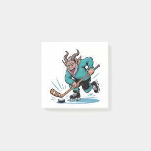 Weihnachten spielt Eishockey Gruseliges Weihnachte Post-it Klebezettel