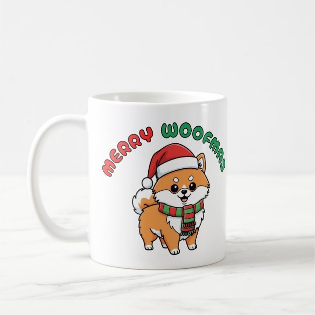 Weihnachten Spitz Tasse: Frohe Weihnachten Kaffeetasse (Links)