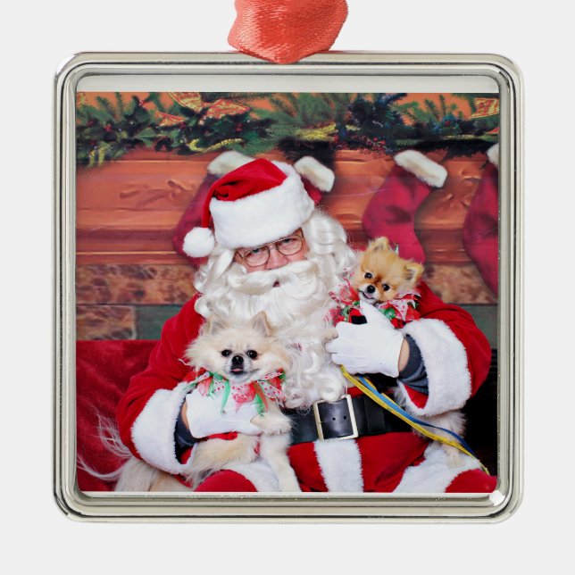 Weihnachten - Spitz - Toby u. Andy Silbernes Ornament (Vorne)