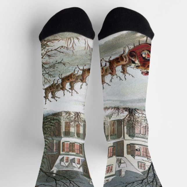 Weihnachten, St. Nikolaus mit Rentier Socken (Oben)