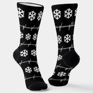 Weihnachten Stacheldraht Goth Punk Festlich Socken