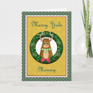 Weihnachten Stag Wreath for Mommy Card