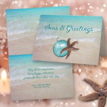 Weihnachten Starfish Meer in Grüße Karte