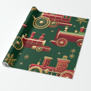 Weihnachten Steampunk-Lokomotive Geschenkpapier