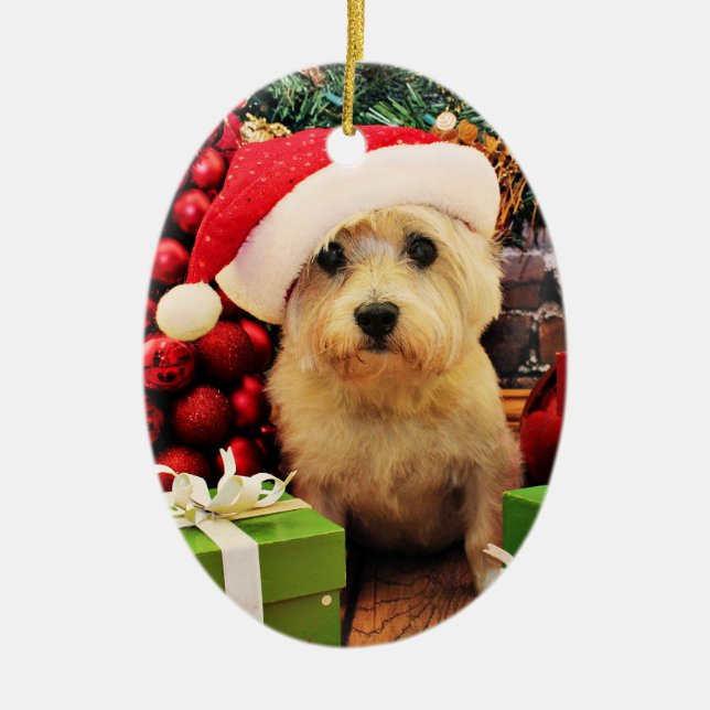 Weihnachten - Steinhaufen Terrier - Roxy Keramik Ornament (Vorne)