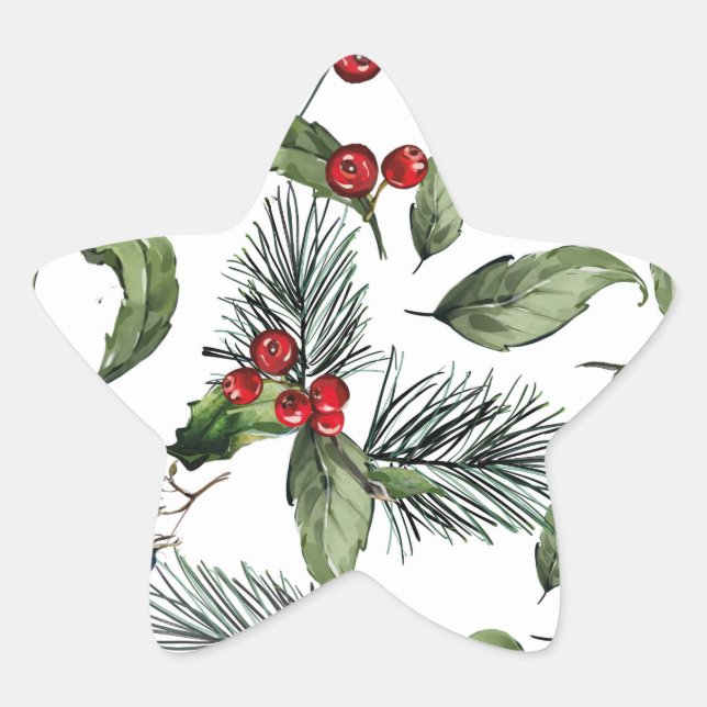 Weihnachten  Stern-Aufkleber (Vorderseite)