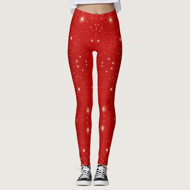 Weihnachten, Sterne in der Roten Galaxie Leggings (Vorderseite)