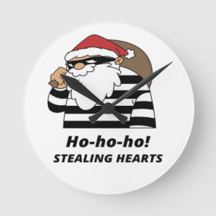 Weihnachten stiehlt Herz Runde Wanduhr