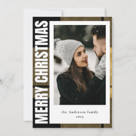 Weihnachten Stilvoll Modernes Black & Gold Tartan 