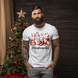 Weihnachten strahlt heiße Kakao- und Schneeunterha T-Shirt