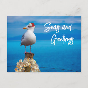 Weihnachten Strand Meer und Grüße Seagull Ozean Postkarte