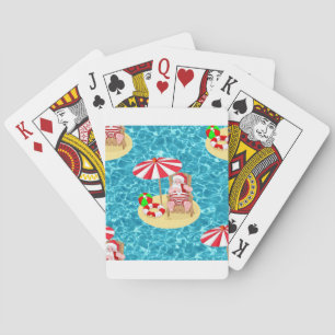 weihnachten strand weihnachtsmann spielkarten