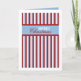 Weihnachten Streifen blaue Weihnachtskarte