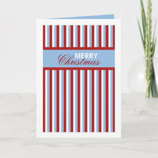 Weihnachten Streifen blaue Weihnachtskarte