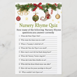 Weihnachten Strumpf Kinderzimmer Rhyme Quiz Kinder