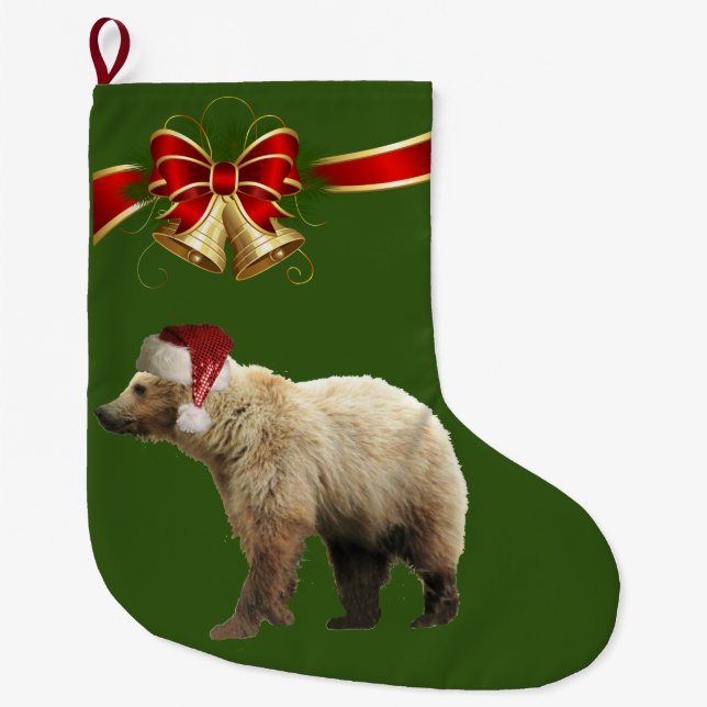 Weihnachten Strumpf von Grizzlybärchen Großer Weihnachtsstrumpf (Vorderseite)