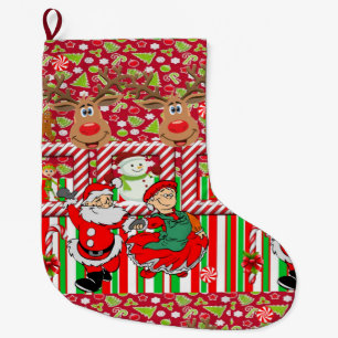 Weihnachten Strumpf, Weihnachtself Weihnachtsmann Großer Weihnachtsstrumpf