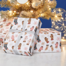Weihnachten Strümpfe Schneeflocken Gloves Urlaub Geschenkpapier