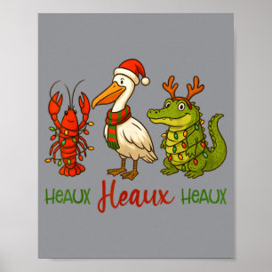 Weihnachten Südlicher Crawfish Pelikan Alligator Poster