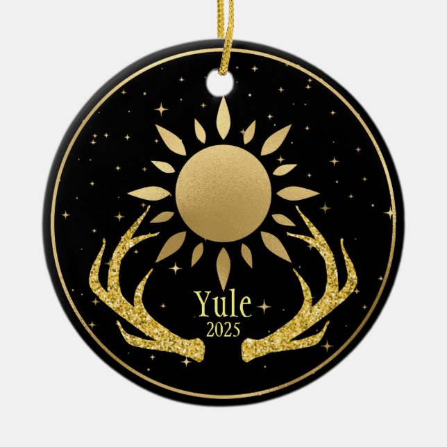 Weihnachten Sun mit Antlern Keramik Ornament (Vorne)