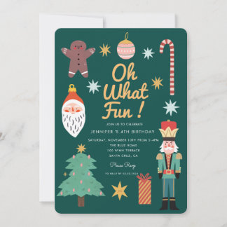 Weihnachten Süß Was für ein Spaß Whimsical Geburts Einladung