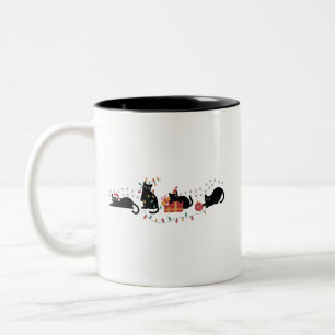 Weihnachten Süße Katzenliebhaber-Crew Weihnachtsbe Zweifarbige Tasse