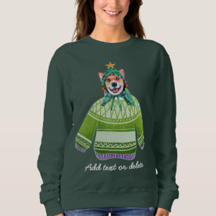 Weihnachten Süßer Corgi Hässlicher Weihnachtshund Sweatshirt