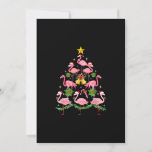 Weihnachten - Süßer Flamingo-Weihnachtsbaum Einladung