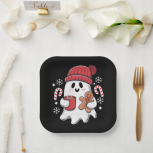 Weihnachten Süßer Geist Eiskaffee Retro Xmas Kaffe Pappteller