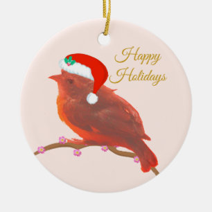 Weihnachten süßer kleiner Vogel Keramik Ornament