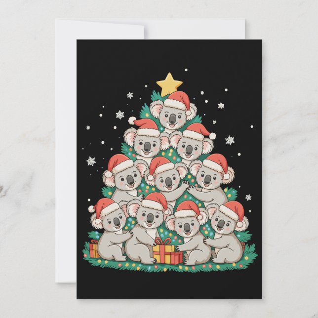 Weihnachten Süßer Koala Baum Lustige Weihnachtsfei (Vorderseite)
