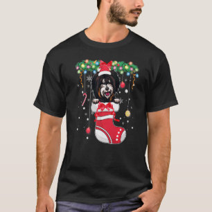 Weihnachten Süßer Tibet-Terrier-Hund in Weihnachts T-Shirt