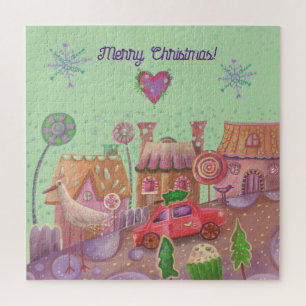 weihnachten süßes auto puzzle