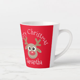 Weihnachten Süßes Rentier Cartoon Rot Milchtasse